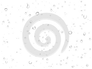 Vektor déšť voda kapky na bílém 